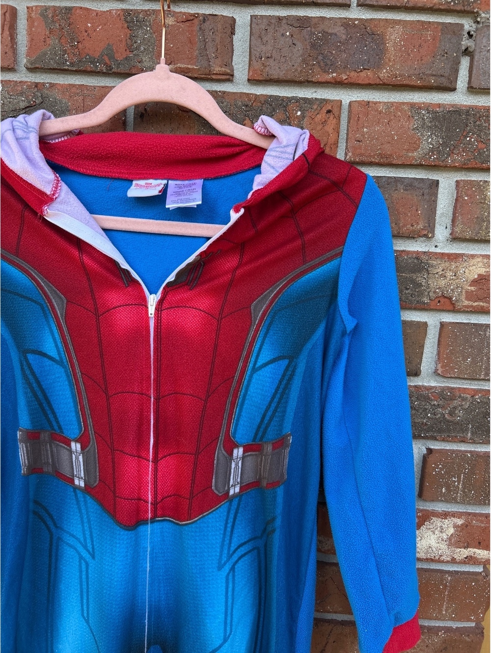 Marvel Spider-Man Boys' One-Piece Pajamas with Hood